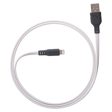 VENTEV Chargesync Flat USB A to Apple Lightning Cable 6ft, White FC6-WHT256527